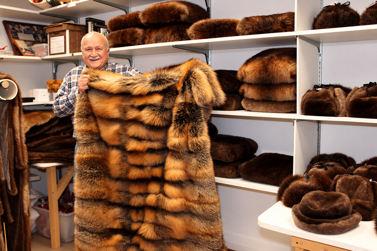 Wild Cross Fox Fur Blanket