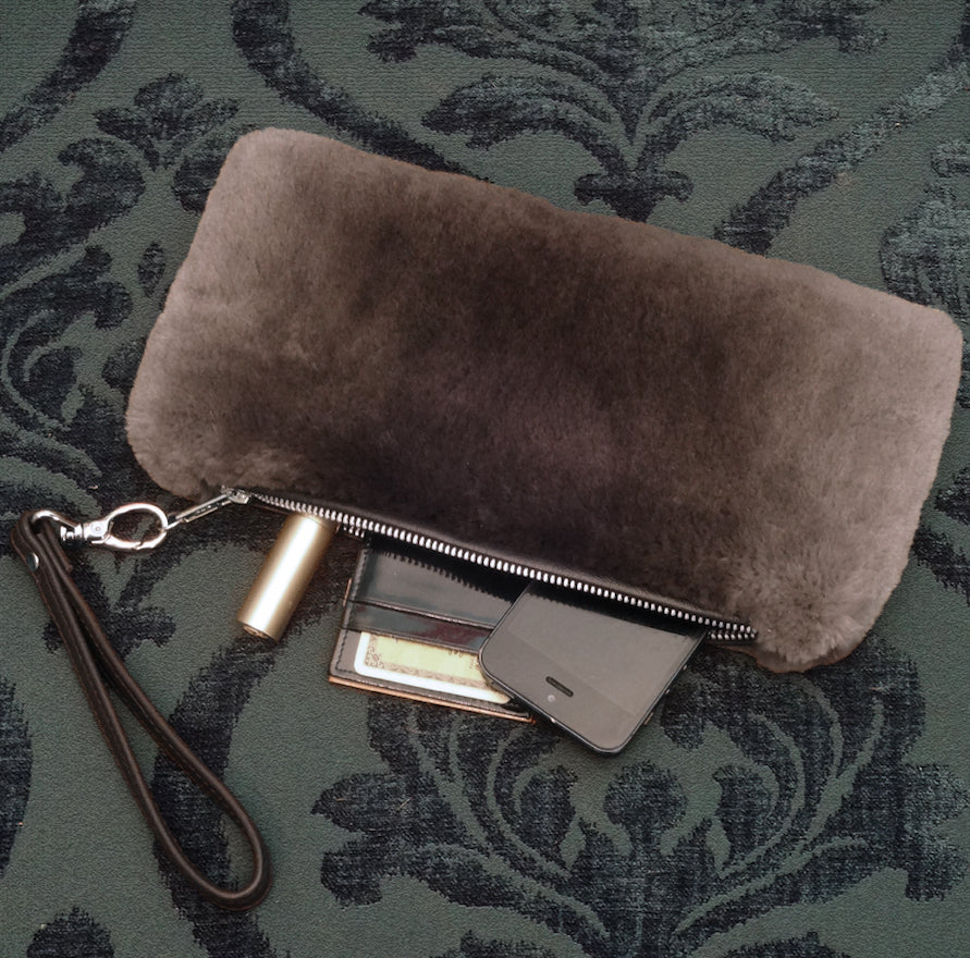 Sheared Fur Clutch