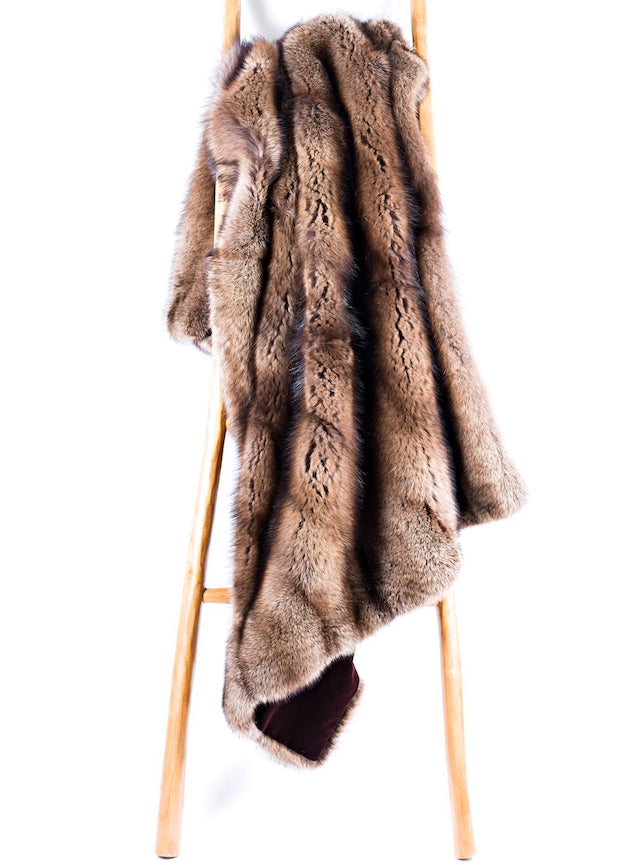 Fisher Fur Blanket on Ladder