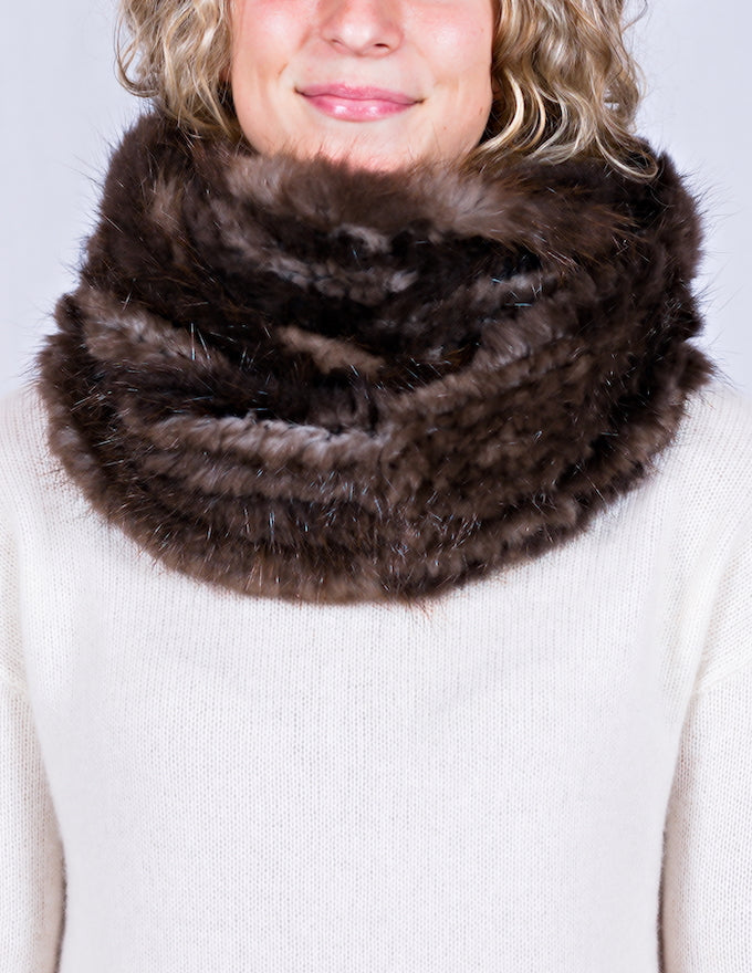 Full Fur Beaver Infinity Scarf