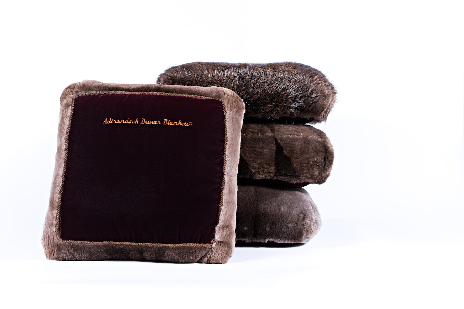 Sheared Beaver Fur Pillows Adirondack Beaver Blankets